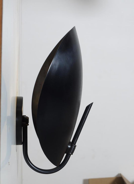 Wall Sconce Single Bulb Light Curved Shade Mid century Brass Sconce Bedside Wall Mount Lamp Articulating Light Fixture