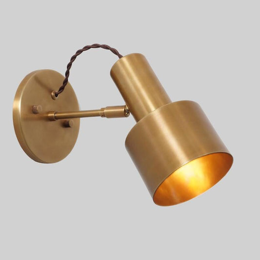 Wall Sconce Mid Century Single Light Shade Pivot Raw Brass Sconce Style Brass Wall Lamp Light Fixture