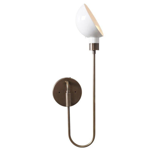 Mid Century Style Wall Sconce Single Light Rotating Shade Articulated Brass Sconce Raw Brass Wall Lamp Light Fixture