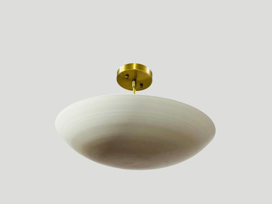 Mid Century Ceiling Brass Flush Mount Fixture Pendant 6 Light , Matte White , Sputnik Chandelier Light Fixture Handmade Premium Quality