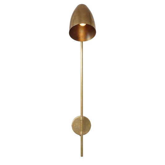 Mid Century Stilnovo Style Single Light Shade Brass Sconce Raw Brass Style Pivot Wall Mount Lamp Light Fixture