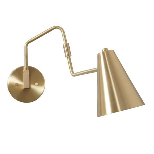 Stilnovo Style Brass Wall Sconce Single Light Articulated Mid Century Style Brass Wall Lamp Light Fixture
