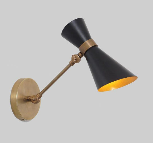 Mid Century Style Wall Sconce Single Light Brass Swing Arm Brass Articulated Sconce Brass Wall Lamp Light Fixture
