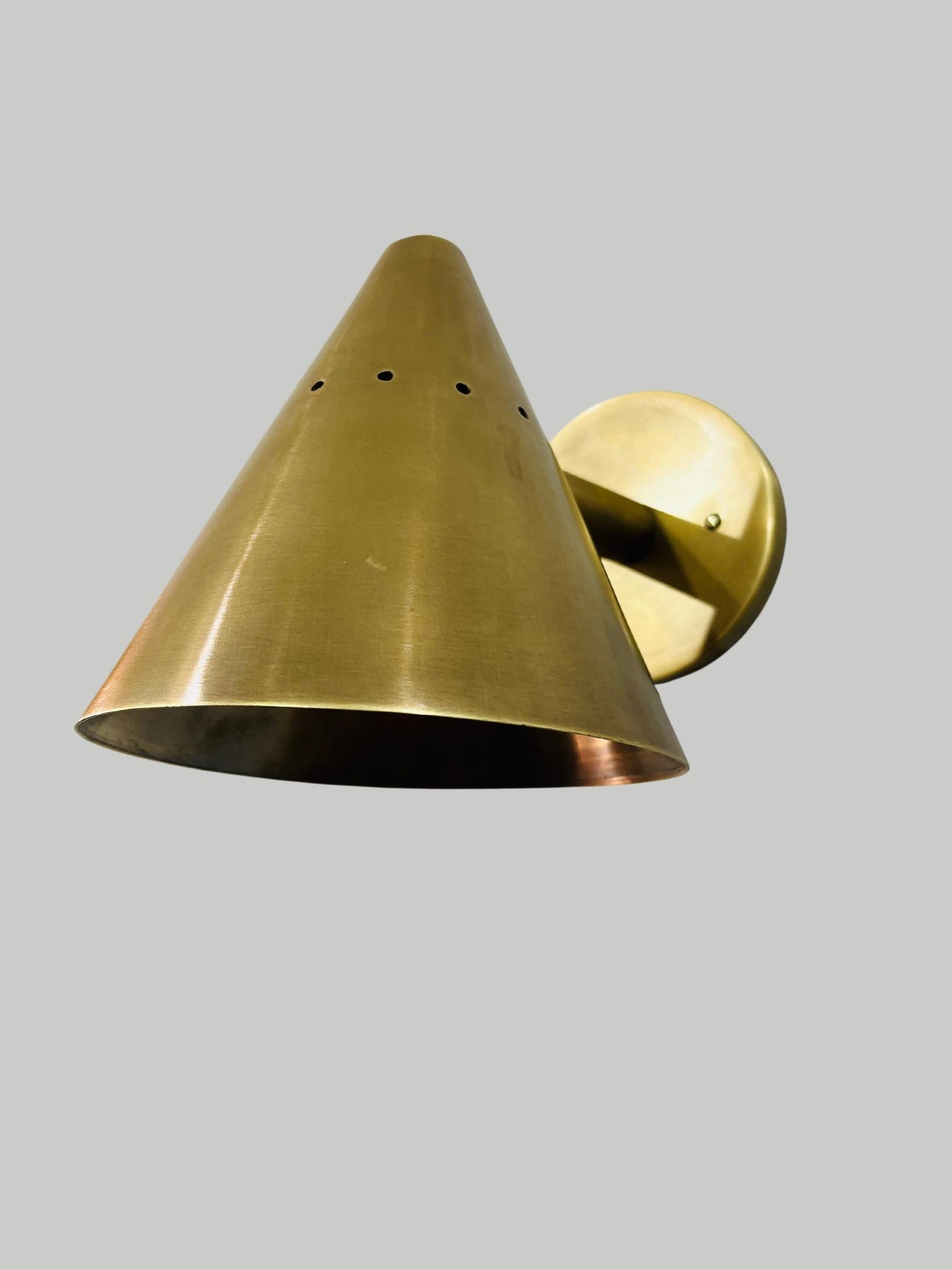 Wall Sconce Mid Century Cone Shape Raw Brass Finish - Italian Wall Light Sconce Fixtures - Bedroom Light