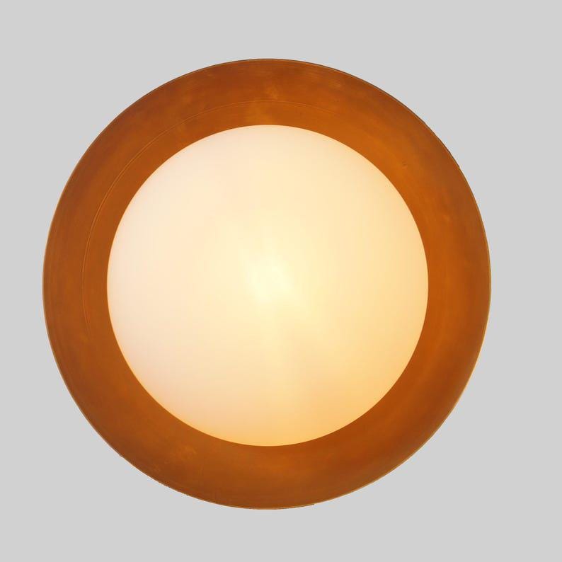 Mid Century Single Globe Brass Wall Sconce Style Brass Wall Lamp Ceiling Flush Mount Raw Brass Light Fixture