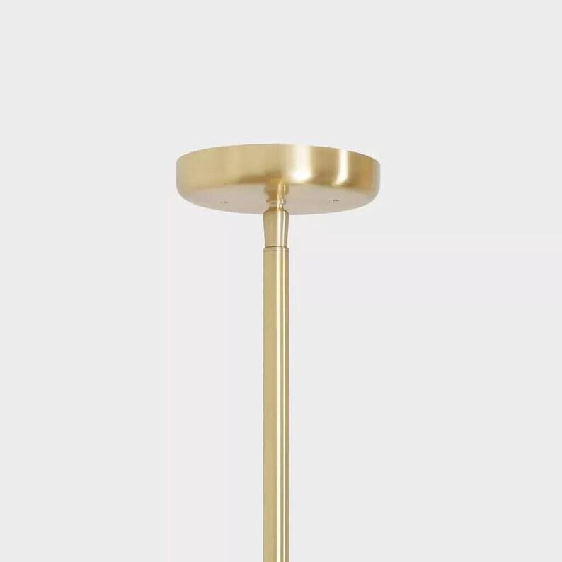 2 Glass Globes Pendant Light Modern Brass Stem Sputnik Chandelier Brushed Brass Finish Bedroom Lights Fixture
