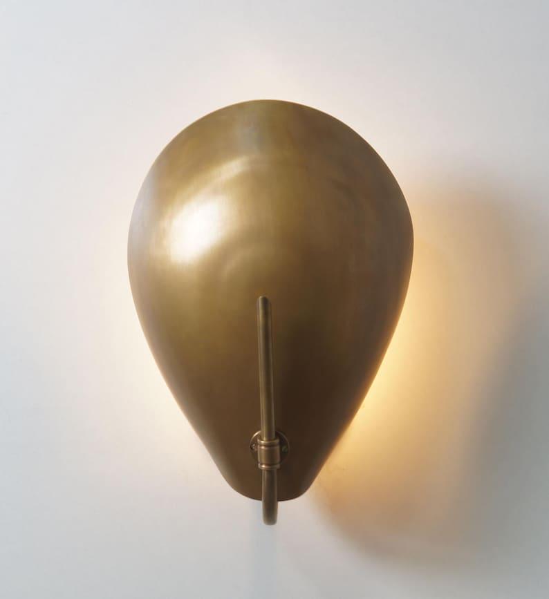 Curved Shade Brass Single Light Bulb Wall Sconce Bedside Wall Mount Lamp Light Fixture