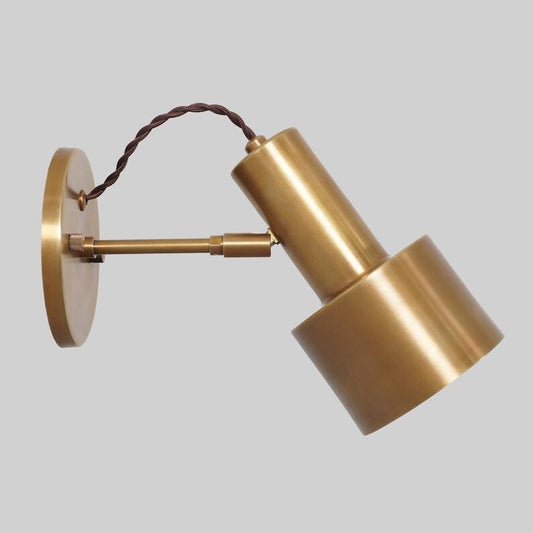 Wall Sconce Mid Century Single Light Shade Pivot Raw Brass Sconce Style Brass Wall Lamp Light Fixture
