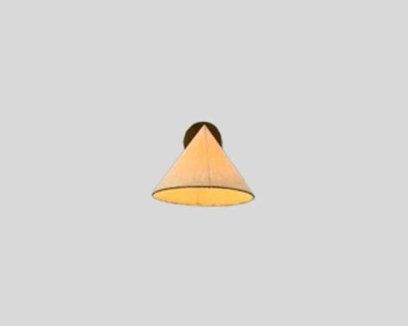Pair of Wall Sconce Mid Century - Fabric Cone Shades - Brass Wall Lamp - Sputnik Inspired Design in Raw Brass Finish - Wall Light Fixture
