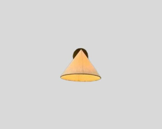 Pair of Wall Sconce Mid Century - Fabric Cone Shades - Brass Wall Lamp - Sputnik Inspired Design in Raw Brass Finish - Wall Light Fixture
