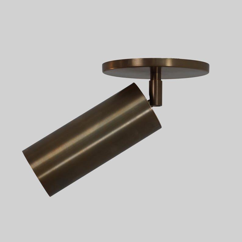 Mid Century Style Single Bulb Shade Ceiling Brass Wall Sconce Semi Flush Mount Black Brass Finish Bedroom Lights Fixture