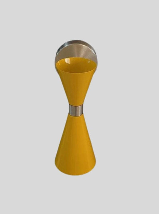 Pair of Mid Century Yellow Cone Shade with Brushed Chrome Finish - Italian Wall Light Sconce Fixtures - Bedroom Lights - Vanity Lamps