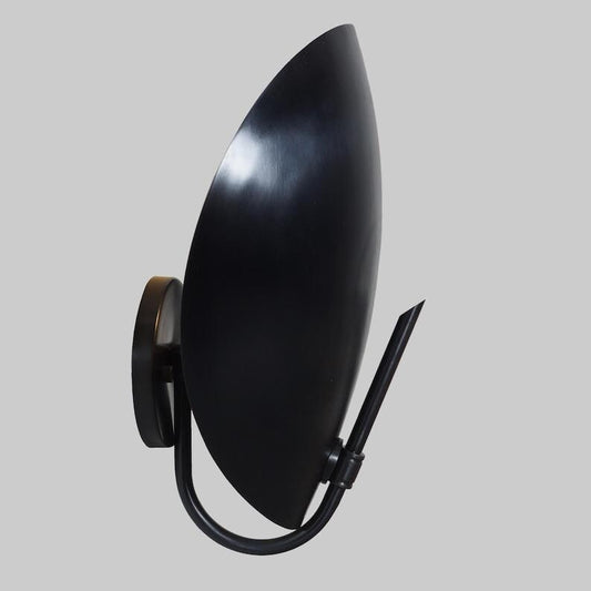 Wall Sconce Single Bulb Light Curved Shade Mid century Brass Sconce Bedside Wall Mount Lamp Articulating  Light Fixture