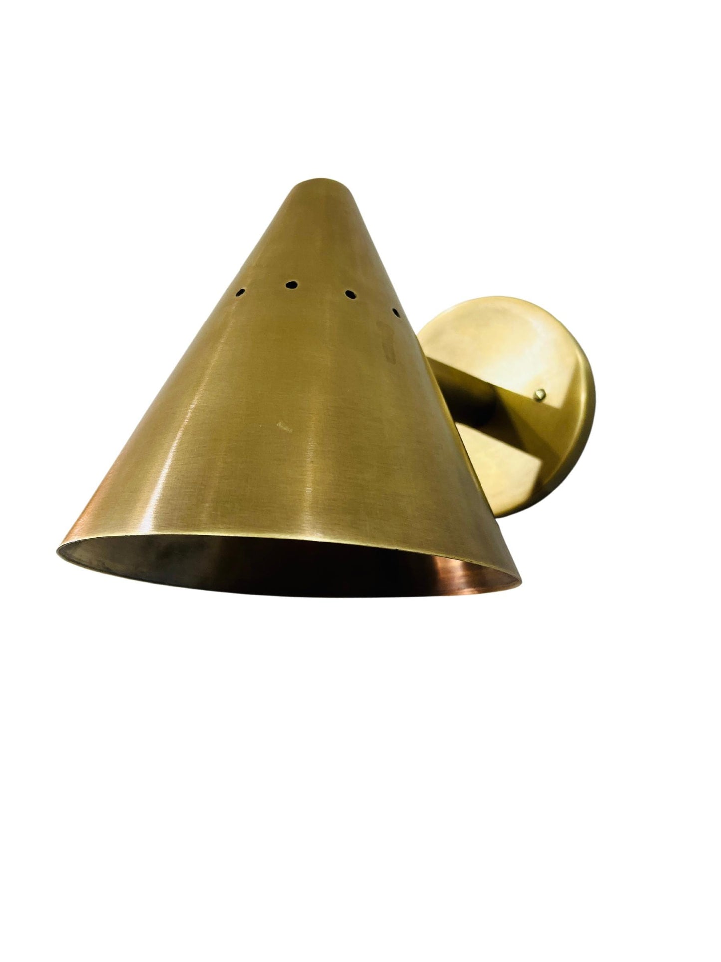 Wall Sconce Mid Century Cone Shape Raw Brass Finish - Italian Wall Light Sconce Fixtures - Bedroom Light