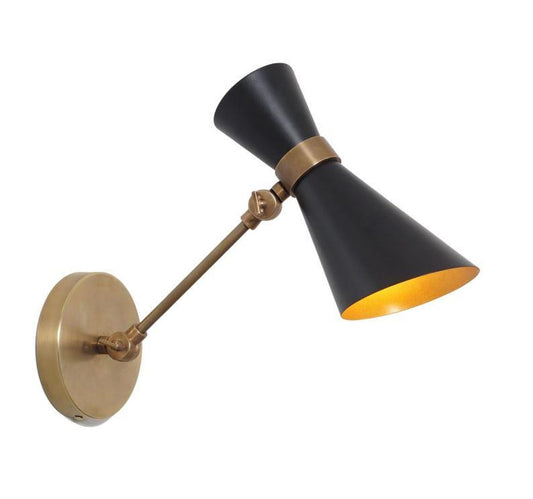 Mid Century Style Wall Sconce Single Light Brass Swing Arm Brass Articulated Sconce Brass Wall Lamp Light Fixture