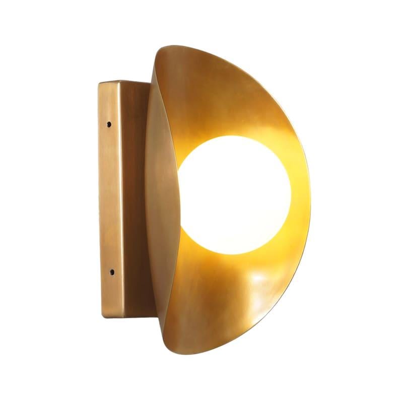 Curved Shade Mid Century Single Light Globe Brass Wall Sconce Style Brass Wall Lamp Light Fixture
