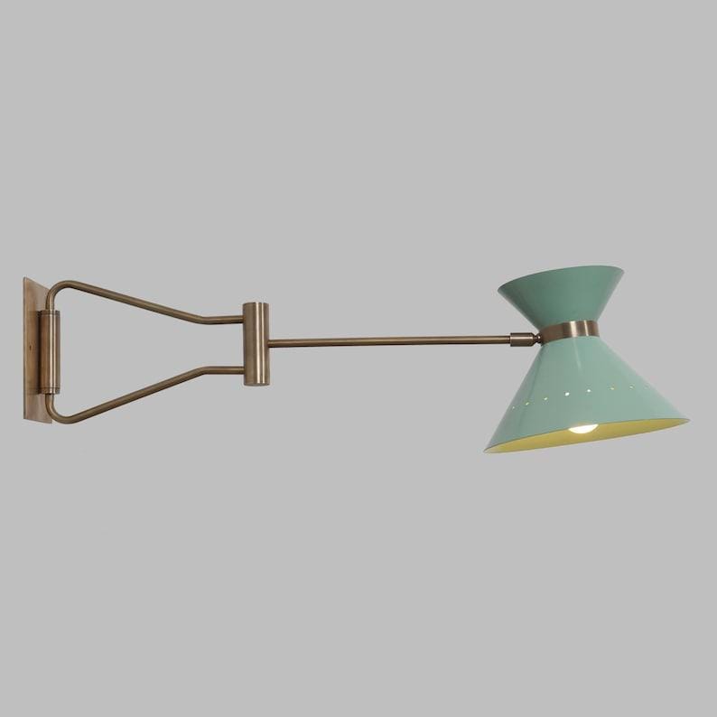 Mid Century Italian Style Single Light Articulated Raw Brass Wall Sconce Style Brass Wall Lamp Light Fixture