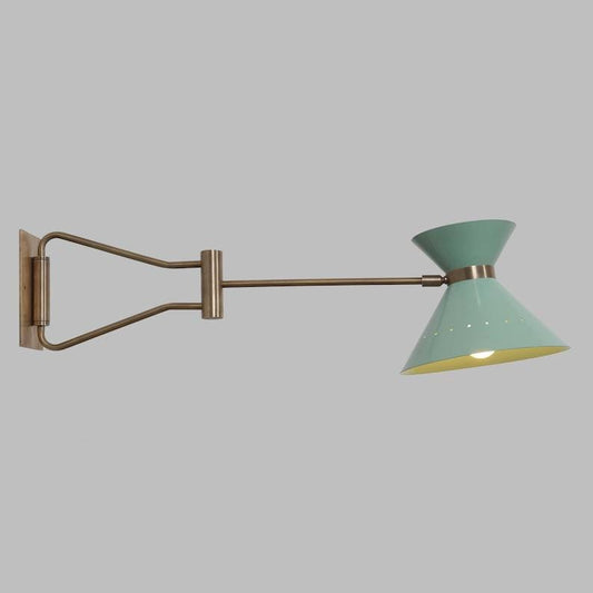 Mid Century Italian Style Single Light Articulated Raw Brass Wall Sconce Style Brass Wall Lamp Light Fixture