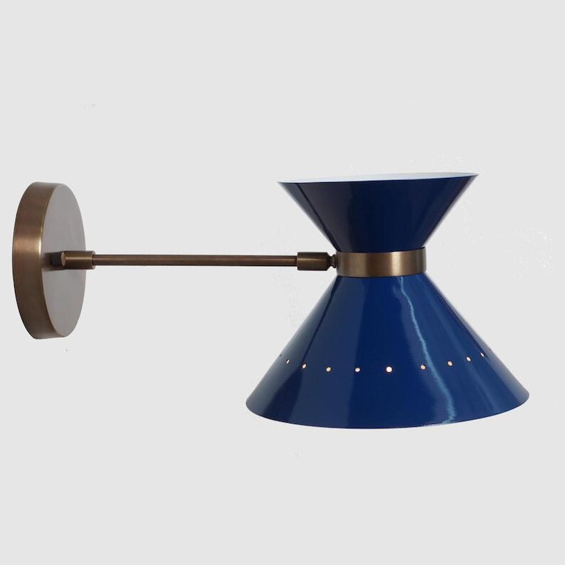 Mid Century Italian Style Single Light Pivot Raw Brass Sconce Brass Wall Lamp Light Fixture