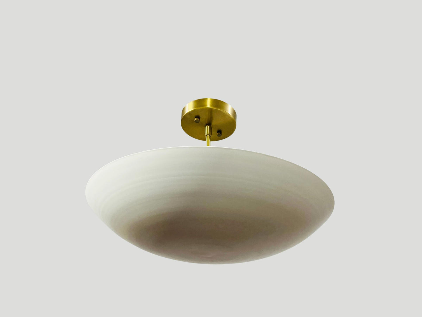 Mid Century Ceiling Brass Flush Mount Fixture Pendant 6 Light , Matte White , Sputnik Chandelier Light Fixture Handmade Premium Quality