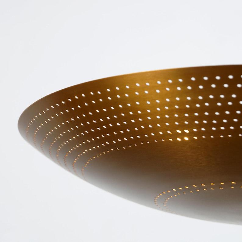 Six Light Brass Flush Mount Pendant Light Perforated Ceiling Mid Century Style Fixture Light Premium Quality