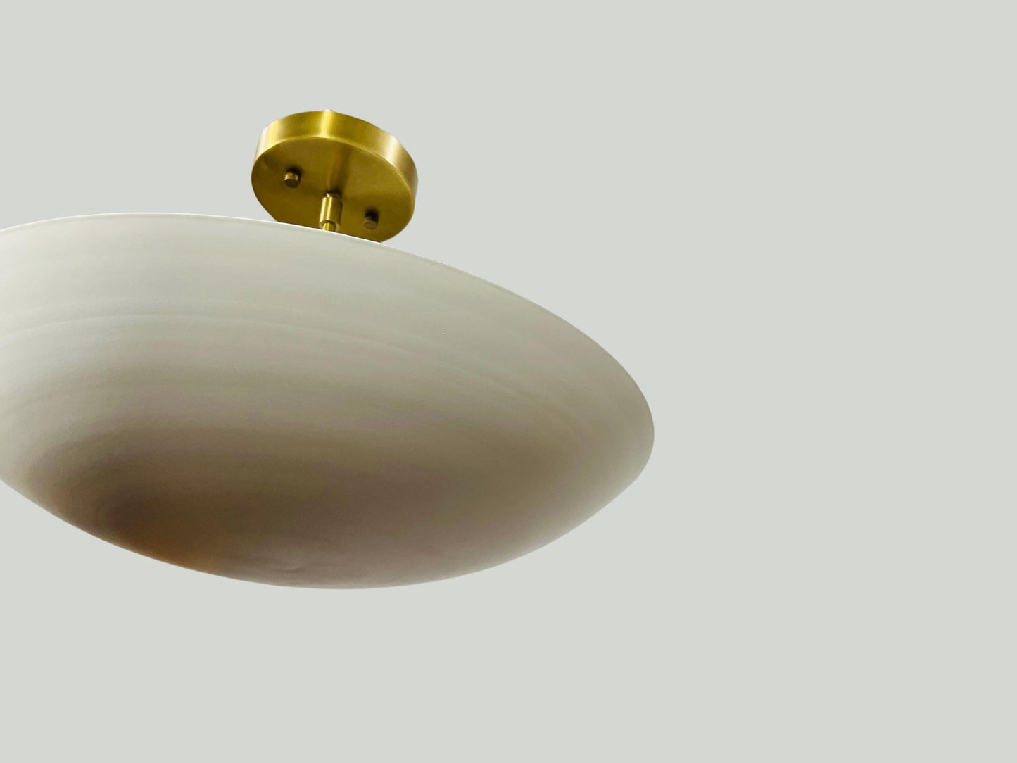 Mid Century Ceiling Brass Flush Mount Fixture Pendant 6 Light , Matte White , Sputnik Chandelier Light Fixture Handmade Premium Quality
