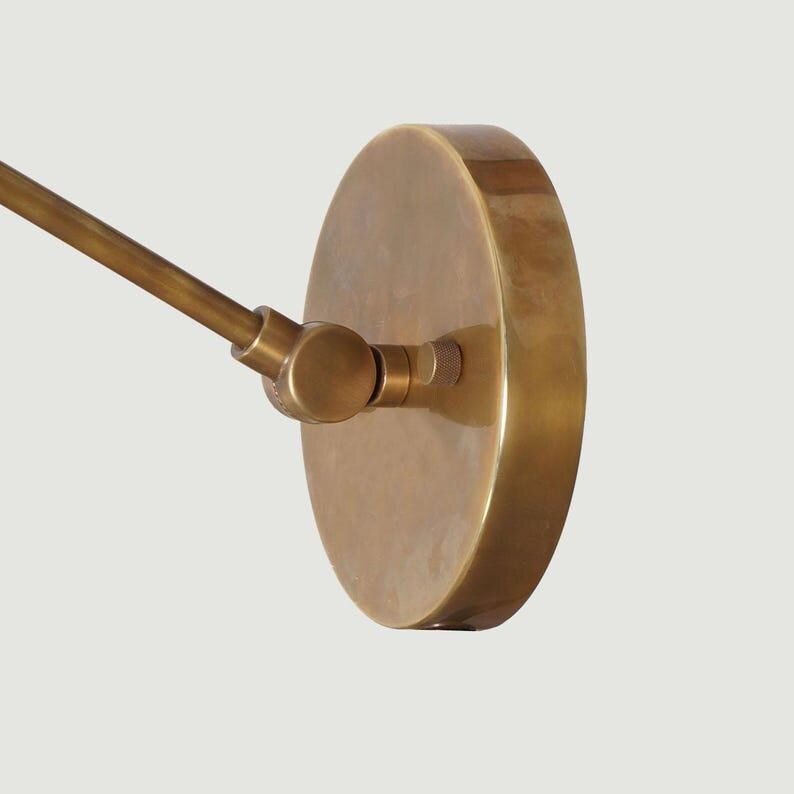 Single Wall Sconce Mid Century Italian Style Double Light Articulated Brass Sconce Brass Wall Lamps Light Fixture