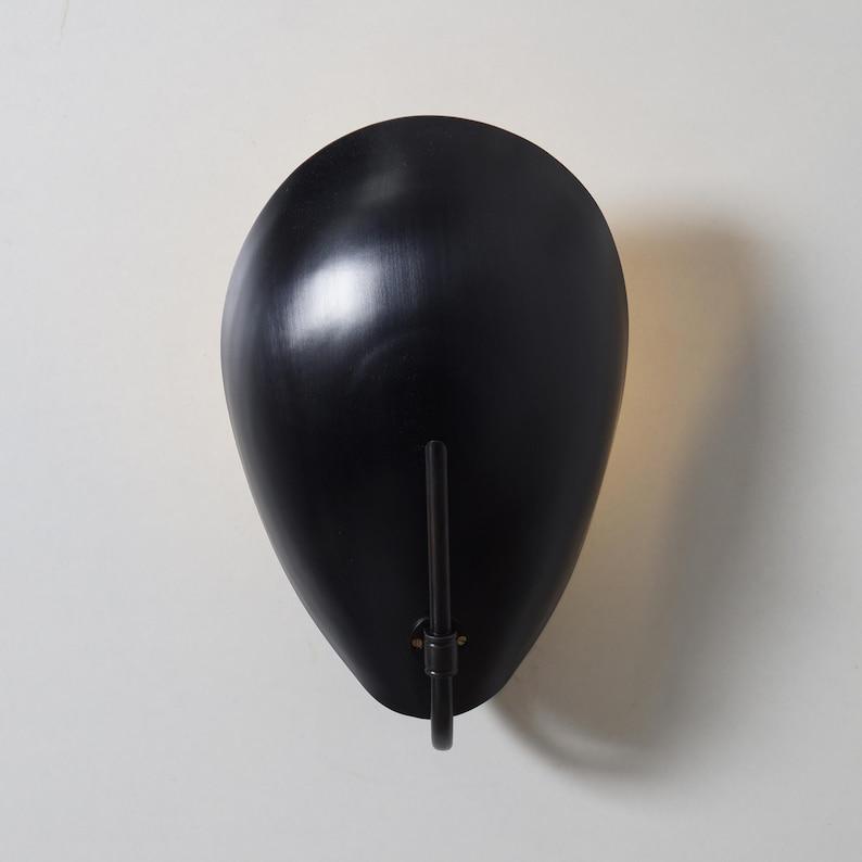 Wall Sconce Single Bulb Light Curved Shade Mid century Brass Sconce Bedside Wall Mount Lamp Articulating  Light Fixture