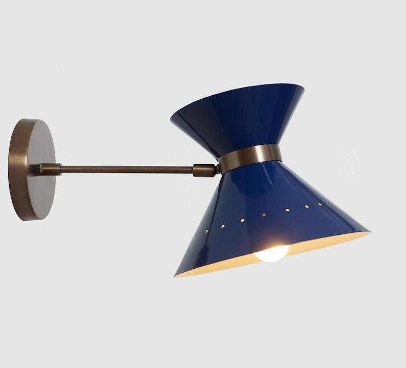 Mid Century Italian Style Single Light Pivot Raw Brass Sconce Brass Wall Lamp Light Fixture