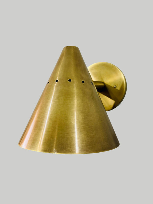 Wall Sconce Mid Century Cone Shape Raw Brass Finish - Italian Wall Light Sconce Fixtures - Bedroom Light