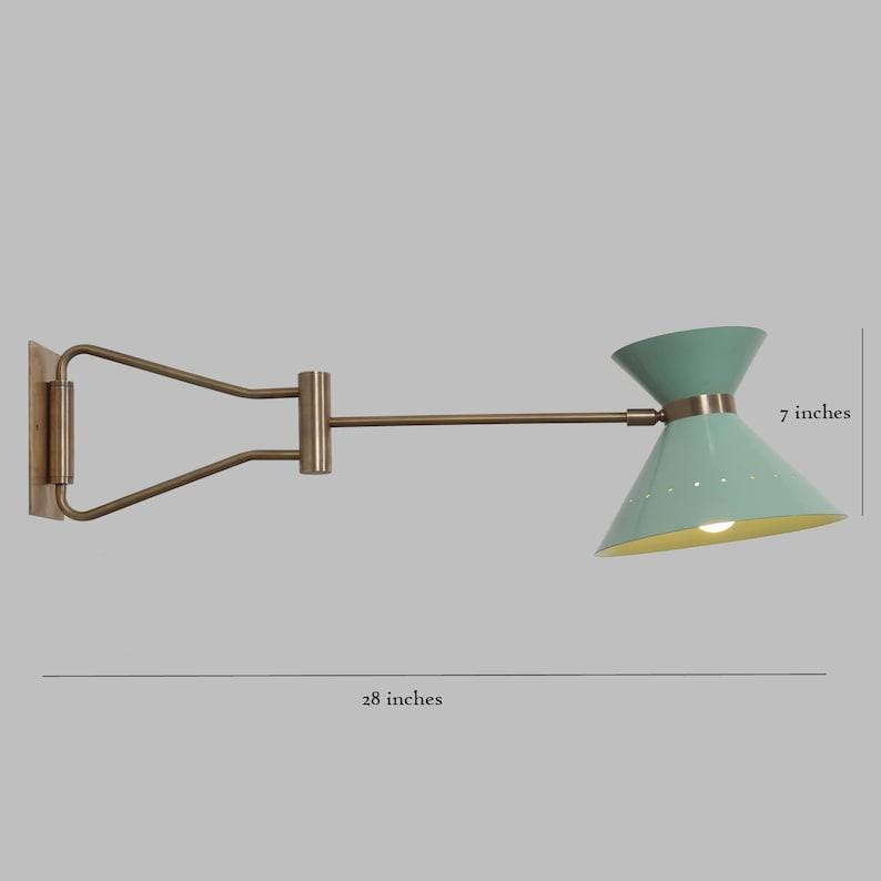 Mid Century Italian Style Single Light Articulated Raw Brass Wall Sconce Style Brass Wall Lamp Light Fixture