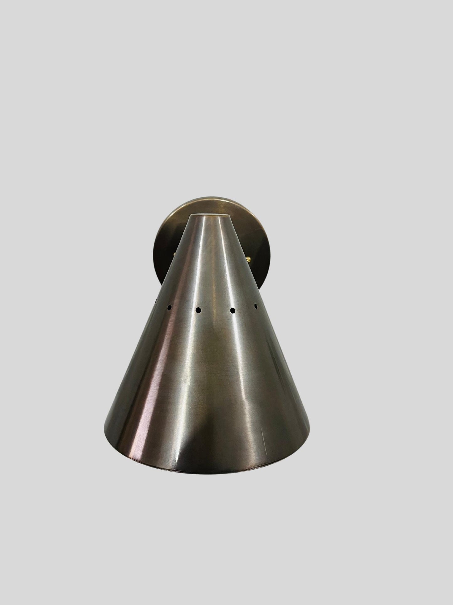 Mid Century Wall Sconce Cone Shape Antique Patina Finish - Italian Wall Light Sconce - Bedroom Light Fixtures