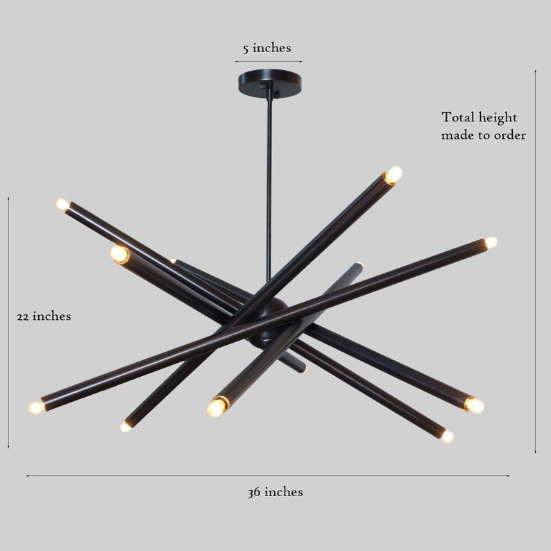 Twelve Lights Brass Sputnik Spiral Ceiling Light Chandelier Modern Home Ceiling Light Black Brass Finish Bedroom Lights Fixture