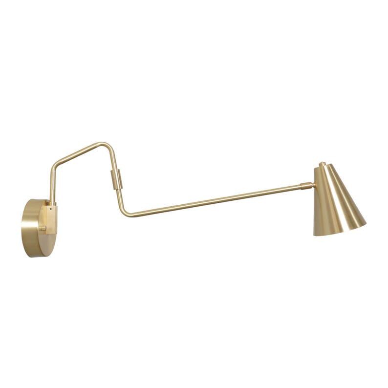 Stilnovo Style Brass Wall Sconce Single Light Articulated Mid Century Style Brass Wall Lamp Light Fixture