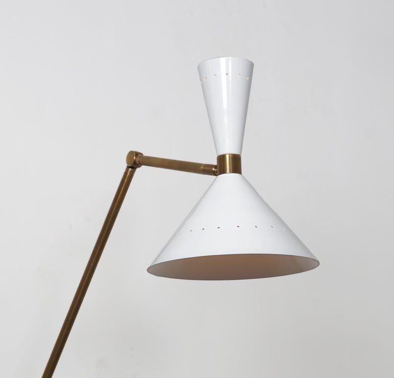 Wall Sconce Large Single Shade Articulated Brass Mid Century Raw Brass Italian Style Wall Lamp Bedside Wall Mount Light Fixture