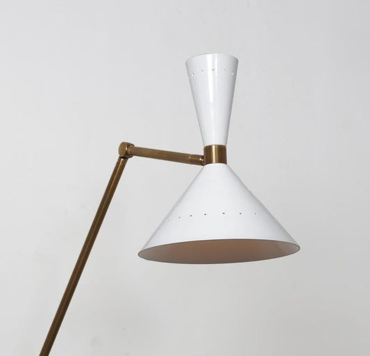 Wall Sconce Large Single Shade Articulated Brass Mid Century Raw Brass Italian Style Wall Lamp Bedside Wall Mount Light Fixture