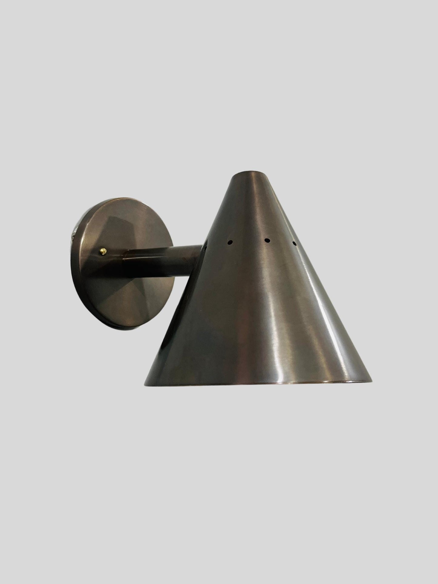 Mid Century Wall Sconce Cone Shape Antique Patina Finish - Italian Wall Light Sconce - Bedroom Light Fixtures