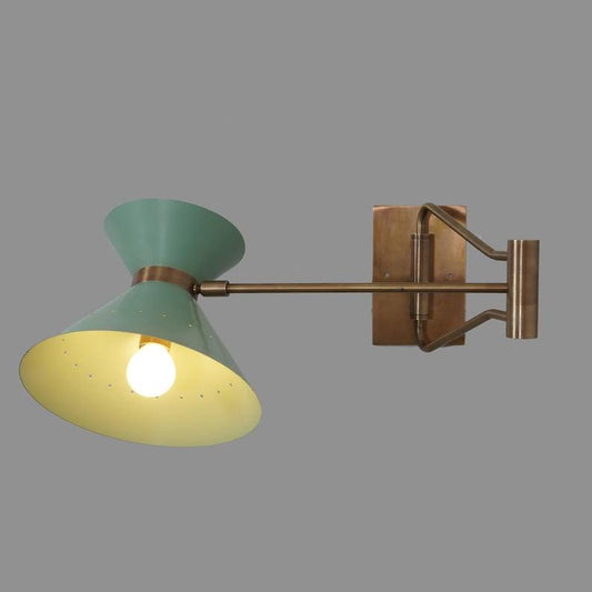 Mid Century Italian Style Single Light Articulated Raw Brass Wall Sconce Style Brass Wall Lamp Light Fixture