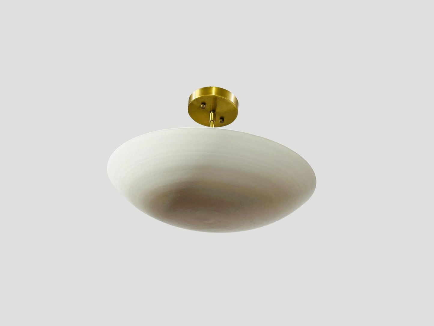 Mid Century Ceiling Brass Flush Mount Fixture Pendant 6 Light , Matte White , Sputnik Chandelier Light Fixture Handmade Premium Quality