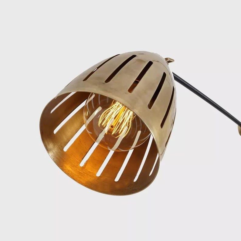 Double Shade Brass Pendant Light Counterweight Pendant Lamp - Brass Shade Lamp Raw Brass Finish Bedroom Lights Fixture
