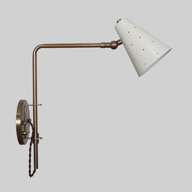 Mid Century Single Light Articulated Brass Sconce Italian Brass Style Wall Lamp Light Fixture