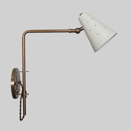 Mid Century Single Light Articulated Brass Sconce Italian Brass Style Wall Lamp Light Fixture