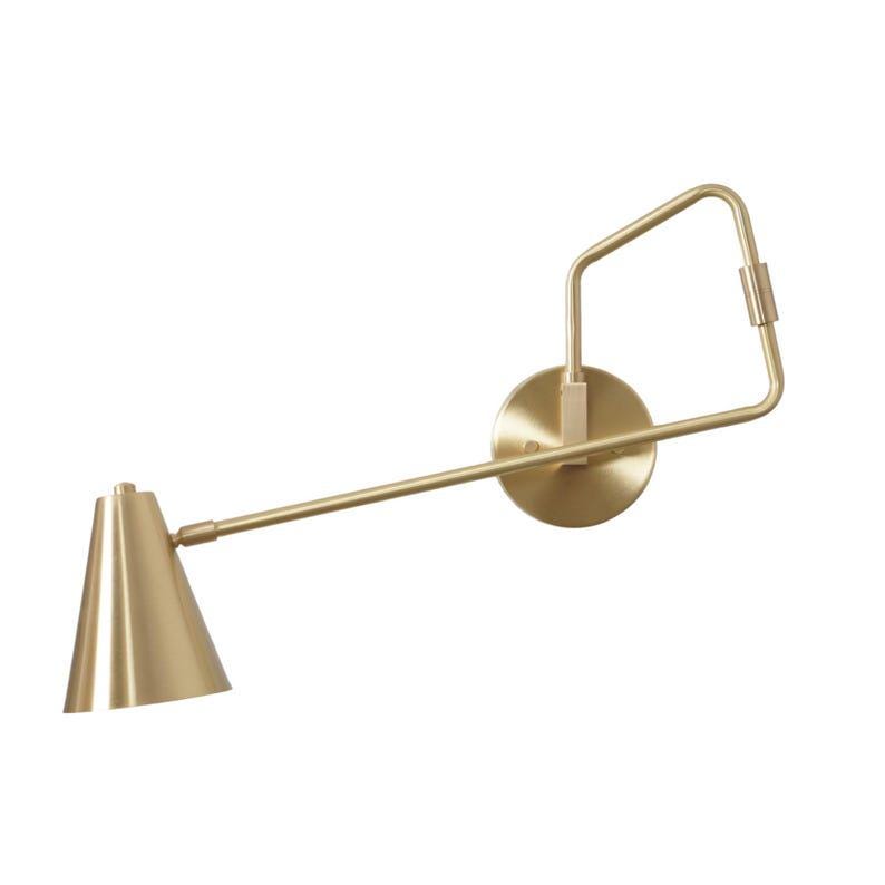 Stilnovo Style Brass Wall Sconce Single Light Articulated Mid Century Style Brass Wall Lamp Light Fixture