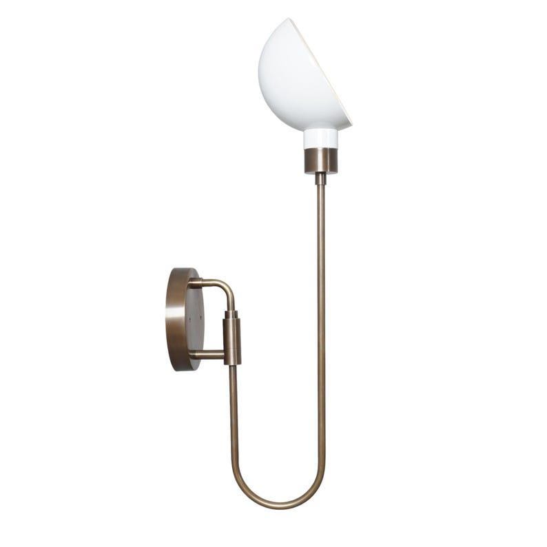 Mid Century Style Wall Sconce Single Light Rotating Shade Articulated Brass Sconce Raw Brass Wall Lamp Light Fixture