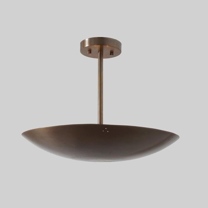 Ceiling Flush Mount Pendant Light Six Light Brass Perforated Mid Century Style Ceiling Fixture Light Premium Quality