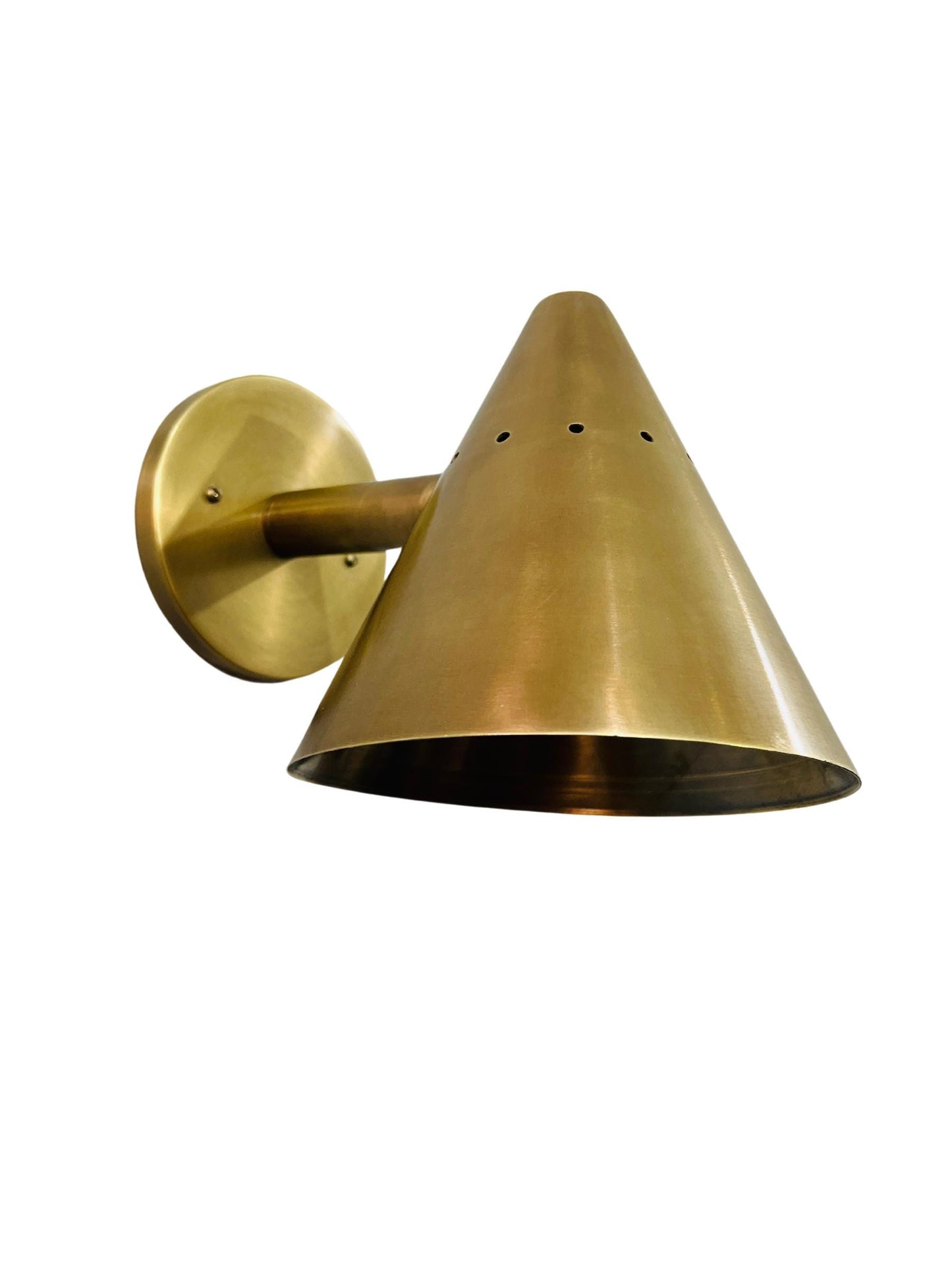 Wall Sconce Mid Century Cone Shape Raw Brass Finish - Italian Wall Light Sconce Fixtures - Bedroom Light
