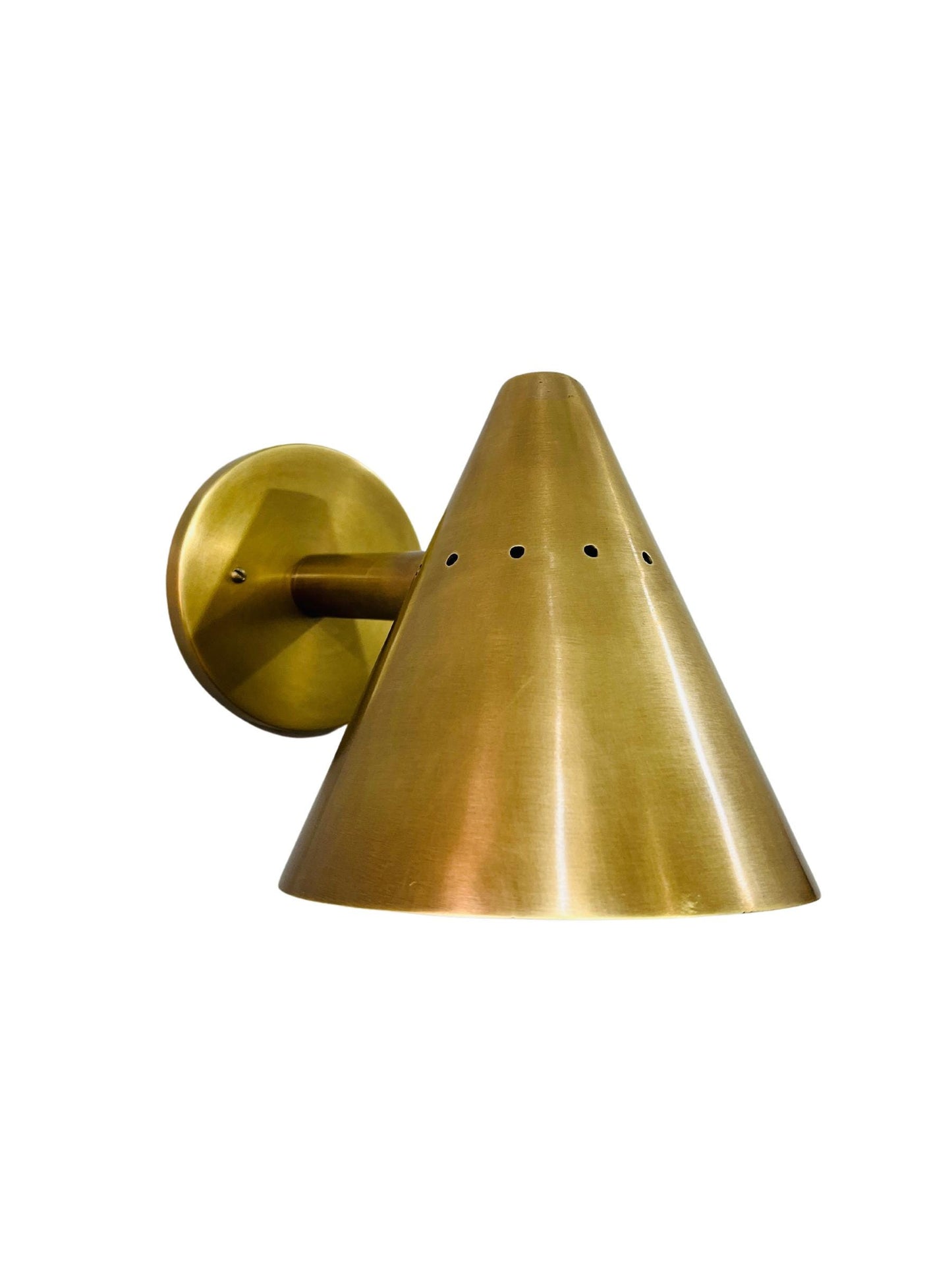 Wall Sconce Mid Century Cone Shape Raw Brass Finish - Italian Wall Light Sconce Fixtures - Bedroom Light