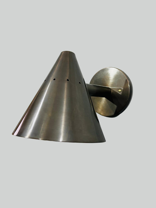 Mid Century Wall Sconce Cone Shape Antique Patina Finish - Italian Wall Light Sconce - Bedroom Light Fixtures