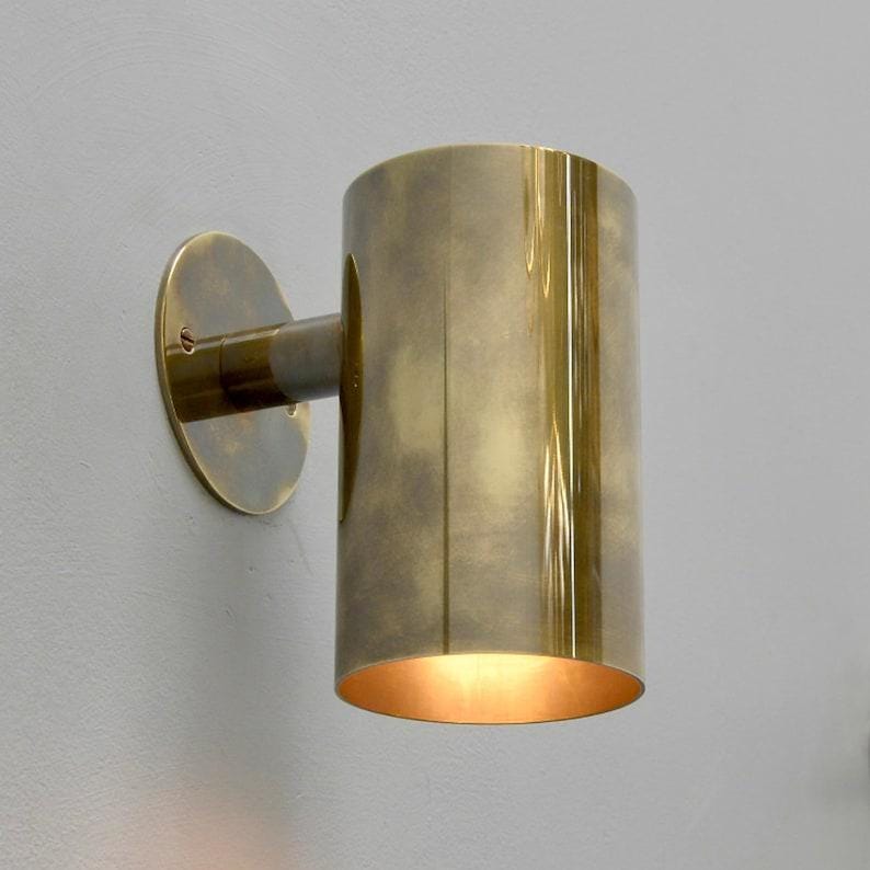 Stilnovo Style Wall Sconce Raw Brass Tube Wall Sconce Light Beside Light Fixture