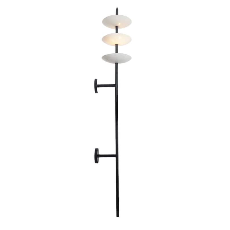 Single Wall Sconce Mid Century 3 Shade 6 Lights Raw Brass Sputnik Wall Lamp Light Fixture